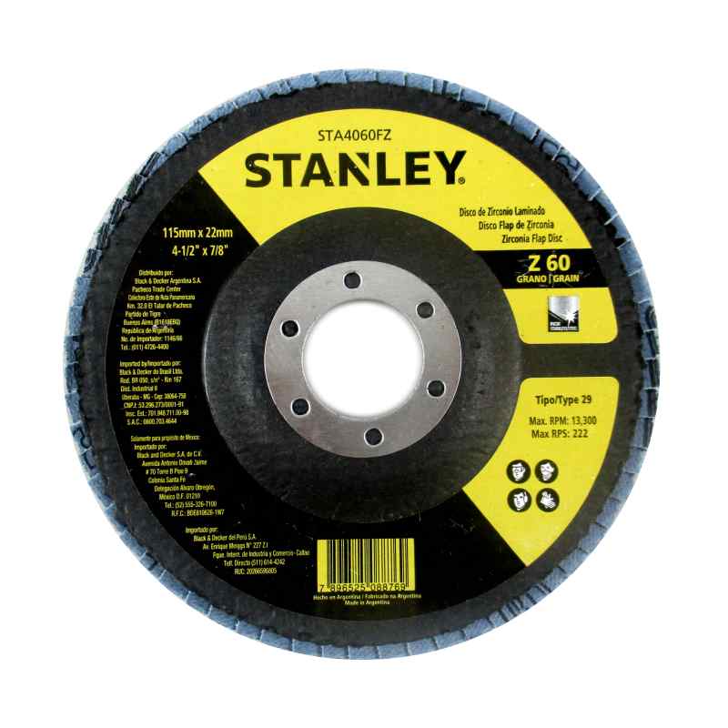 DISCO FLAP 4-1/2IN X 7/8IN Z60 GRAIN STA4060FZ